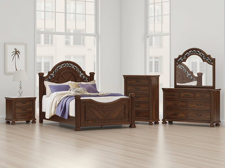 Furniture City Houma - Ashley Furniture - Lavinton Bedroom - King Poster Bed / Brown - B764B9