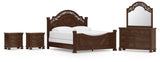 Lavinton King Poster Bed, Dresser, Mirror and 2 Nightstands
