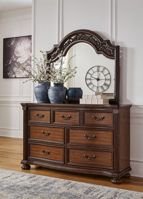 Furniture City Houma - Ashley Furniture - Lavinton Dresser and Mirror - Dresser and Mirror / Brown - B764B1