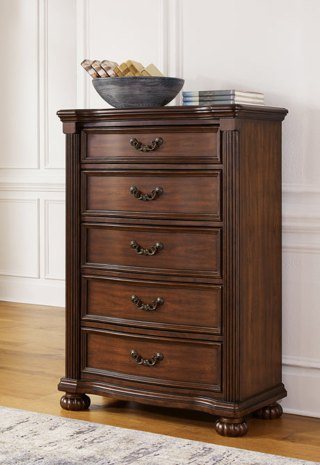 Furniture City Houma - Ashley Furniture - Lavinton Chest of Drawers - Five Drawer Chest / Brown - B764-46