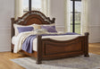 Furniture City Houma - Ashley Furniture - Lavinton King Poster Bed - King Poster Bed / Brown - B764B9