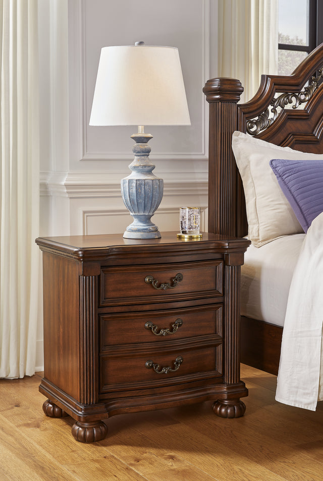 Furniture City Houma - Ashley Furniture - Lavinton Nightstand - Three Drawer Night Stand / Brown - B764-93