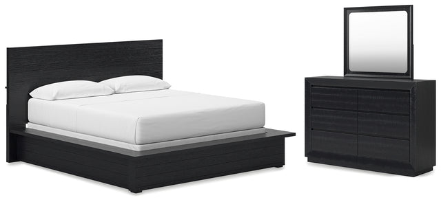 Furniture City Houma - Ashley Furniture - Londer California King Panel Bed, Dresser and Mirror - California King Panel Bed, Dresser and Mirror - B768B9