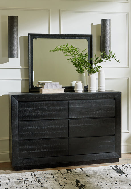 Furniture City Houma - Ashley Furniture - Londer Dresser and Mirror - Dresser and Mirror / Black - B768B1
