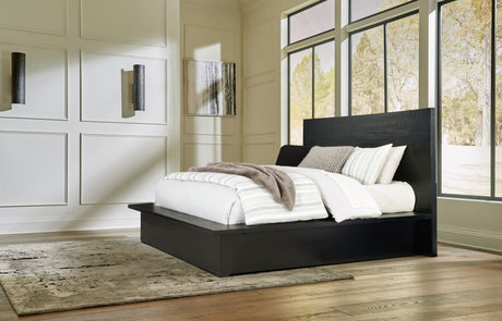 Furniture City Houma - Ashley Furniture - Londer Queen Panel Bed - Queen Panel Bed / Black - B768B2