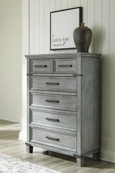 Furniture City Houma - Ashley Furniture - Russelyn Chest of Drawers - Five Drawer Chest / Gray - B772-46