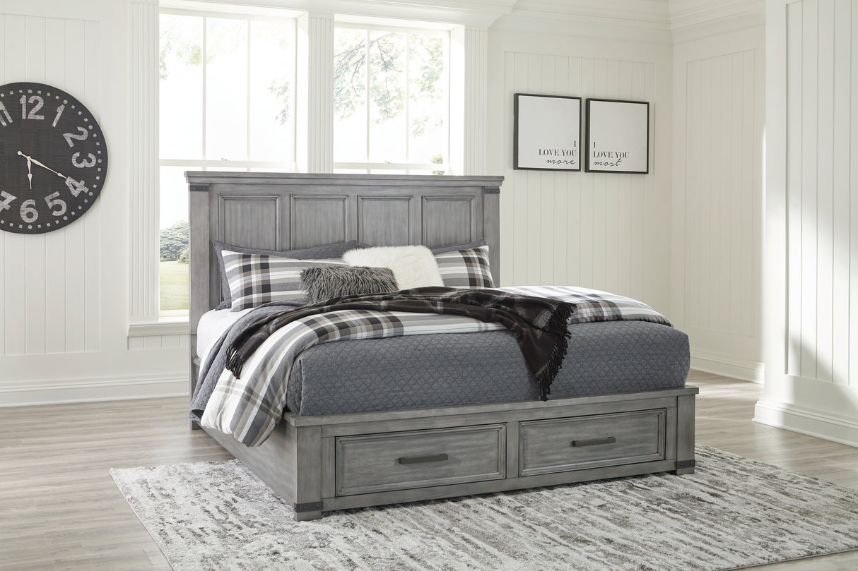 Furniture City Houma - Ashley Furniture - Russelyn Bedroom - King Storage Bed / Gray - B772B8