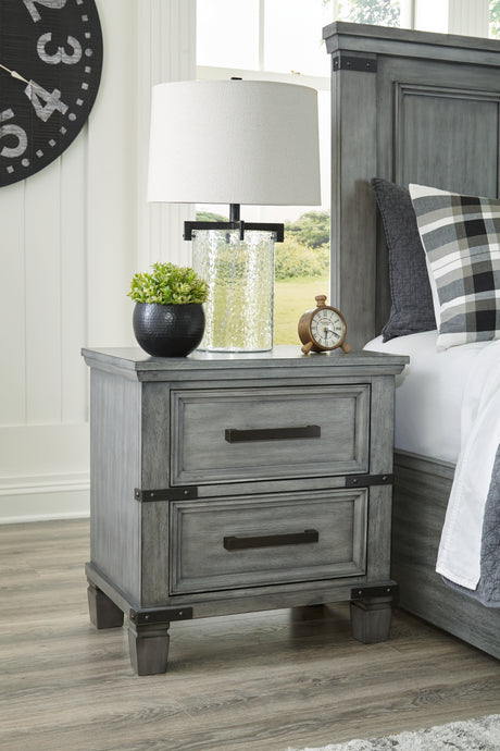 Furniture City Houma - Ashley Furniture - Russelyn Nightstand - Two Drawer Night Stand / Gray - B772-92