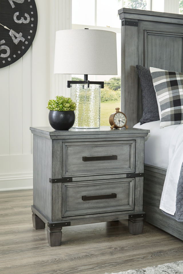 Furniture City Houma - Ashley Furniture - Russelyn Nightstand - Two Drawer Night Stand / Gray - B772-92