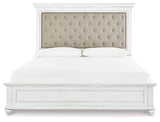 Kanwyn King Upholstered Panel Bed, Dresser and Nightstand