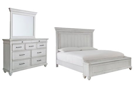 Furniture City Houma - Ashley Furniture - Kanwyn King Panel Bed with Storage, Dresser and Mirror - King Panel Bed with Storage, Dresser and Mirror - B777B27