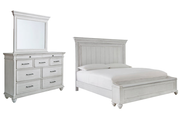 Furniture City Houma - Ashley Furniture - Kanwyn King Panel Bed with Storage, Dresser and Mirror - King Panel Bed with Storage, Dresser and Mirror - B777B27