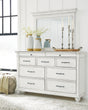Furniture City Houma - Ashley Furniture - Kanwyn Dresser and Mirror - Dresser and Mirror / Whitewash - B777B1