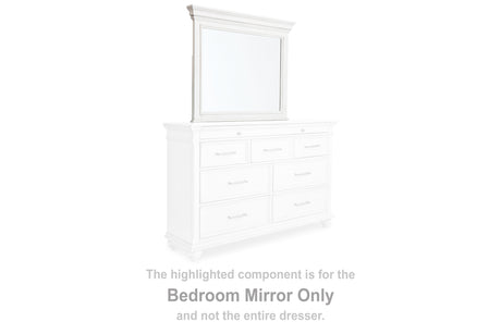 Furniture City Houma - Ashley Furniture - Kanwyn Bedroom Mirror - Bedroom Mirror / Whitewash - B777-36