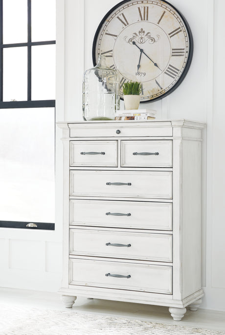 Furniture City Houma - Ashley Furniture - Kanwyn Chest of Drawers - Chest / Whitewash - B777-46