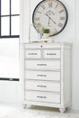 Furniture City Houma - Ashley Furniture - Kanwyn Chest of Drawers - Chest / Whitewash - B777-46
