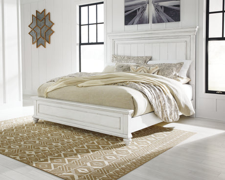 Furniture City Houma - Ashley Furniture - Kanwyn California King Panel Bed - California King Panel Bed / Whitewash - B777B11