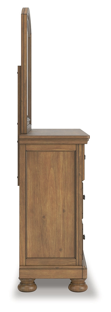 Feddinger Queen Sleigh Storage Bed, Dresser and Mirror