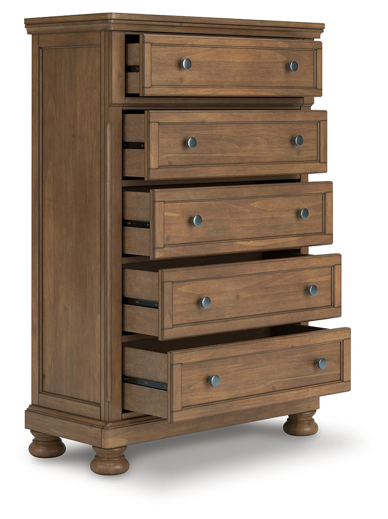 Furniture City Houma - Ashley Furniture - Feddinger Bedroom - Queen Storage Sleigh Bed / Medium Brown - PCB779B4