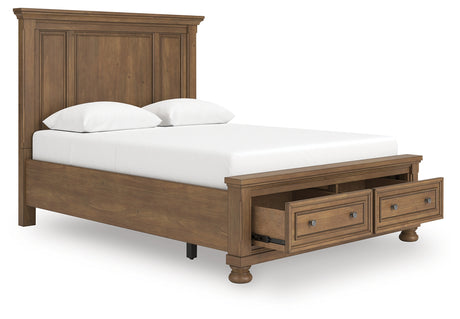 Furniture City Houma - Ashley Furniture - Feddinger Queen Panel Storage Bed - Queen Panel Storage Bed / Medium Brown - PCB779B11