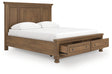 Furniture City Houma - Ashley Furniture - Feddinger California King Panel Storage Bed - California King Panel Storage Bed / Medium Brown - PCB779B13