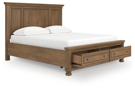 Furniture City Houma - Ashley Furniture - Feddinger California King Panel Storage Bed - California King Panel Storage Bed / Medium Brown - PCB779B13