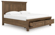 Furniture City Houma - Ashley Furniture - Feddinger King Panel Storage Bed - King Panel Storage Bed / Medium Brown - PCB779B12