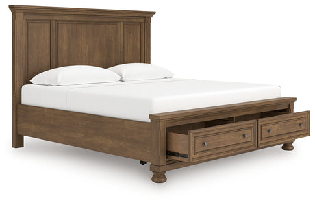 Furniture City Houma - Ashley Furniture - Feddinger King Panel Storage Bed - King Panel Storage Bed / Medium Brown - PCB779B12