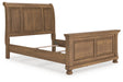 Furniture City Houma - Ashley Furniture - Feddinger Queen Sleigh Bed - Queen Sleigh Bed / Medium Brown - PCB779B14