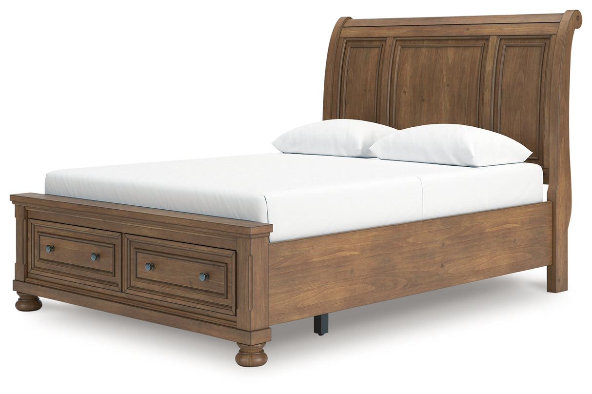 Feddinger Queen Sleigh Storage Bed, Dresser and Mirror