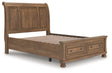 Furniture City Houma - Ashley Furniture - Feddinger Queen Storage Sleigh Bed - Queen Storage Sleigh Bed / Medium Brown - PCB779B4
