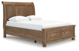 Feddinger Queen Sleigh Storage Bed, Dresser and Mirror