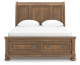 Feddinger Queen Sleigh Storage Bed, Dresser and Mirror