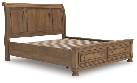 Furniture City Houma - Ashley Furniture - Feddinger California King Storage Sleigh Bed - California King Storage Sleigh Bed / Medium Brown - PCB779B9