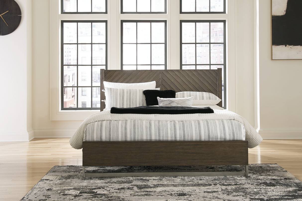 Furniture City Houma - Ashley Furniture - Arkenton Bedroom - King Panel Bed / Grayish Brown - B786B4