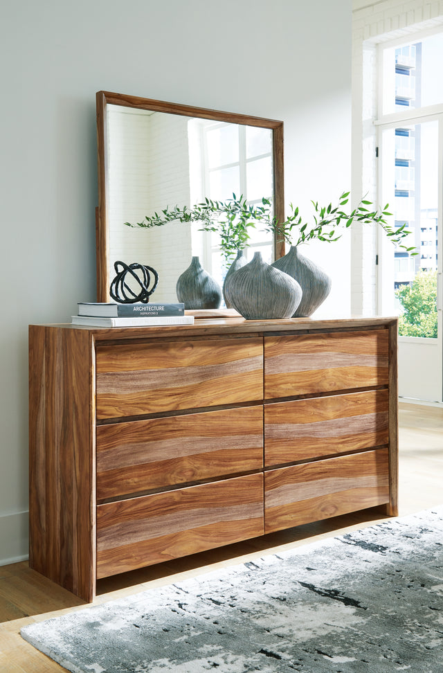 Furniture City Houma - Ashley Furniture - Dressonni Dresser and Mirror - Dresser and Mirror / Brown - B790B1