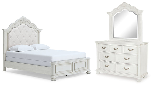 Furniture City Houma - Ashley Furniture - Montelaine Queen Upholstered Panel Bed, Dresser and Mirror - Queen Upholstered Panel Bed, Dresser and Mirror - B795B4