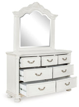 Montelaine Queen Upholstered Panel Bed, Dresser and Mirror