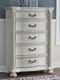 Furniture City Houma - Ashley Furniture - Montelaine Bedroom - King Upholstered Panel Bed / Antique White - B795B6