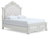 Montelaine Queen Upholstered Panel Bed, Dresser and Mirror