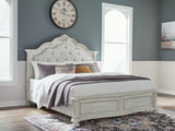Furniture City Houma - Ashley Furniture - Montelaine Bedroom - California King Upholstered Panel Bed / Antique White - B795B7