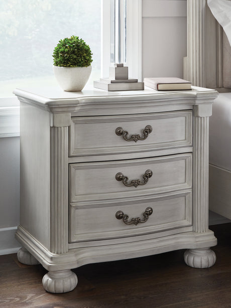Furniture City Houma - Ashley Furniture - Montelaine Nightstand - Three Drawer Night Stand / Antique White - B795-93