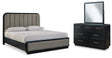 Furniture City Houma - Ashley Furniture - Rowanbeck California King Upholstered Panel Bed, Dresser and Mirror - California King Upholstered Panel Bed, Dresser and Mirror - B821B7