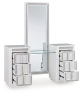 Furniture City Houma - Ashley Furniture - Chalanna Vanity with Mirror - Vanity with Mirror / White - B822B7