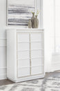 Furniture City Houma - Ashley Furniture - Chalanna Chest of Drawers - Five Drawer Chest / White - B822-46