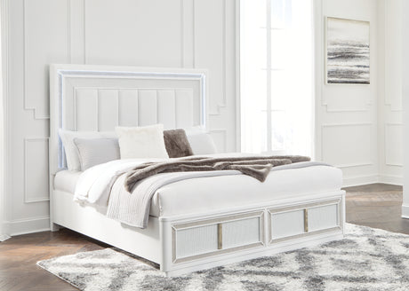Furniture City Houma - Ashley Furniture - Chalanna California King Upholstered Storage Bed - California King Upholstered Storage Bed / White - B822B5