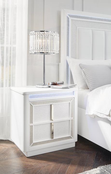 Furniture City Houma - Ashley Furniture - Chalanna Nightstand - Two Drawer Night Stand / White - B822-92