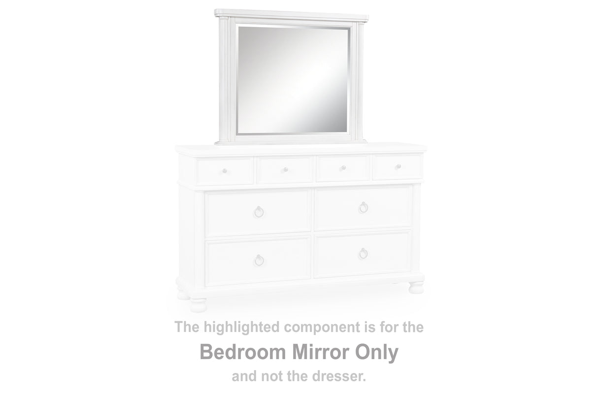 Furniture City Houma - Ashley Furniture - Rowlenstown Bedroom Mirror - Bedroom Mirror / Antique White - PCB823-36