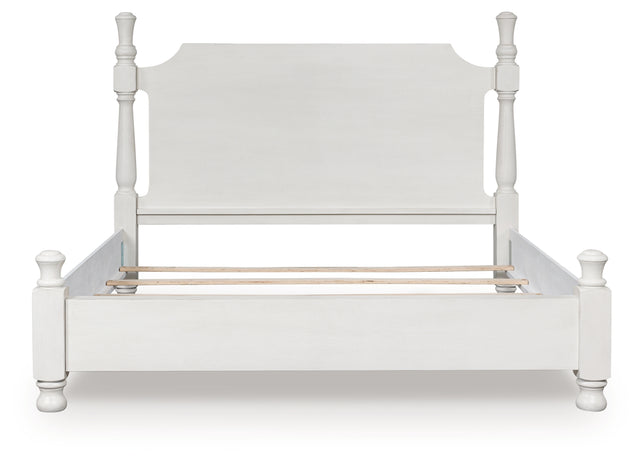 Furniture City Houma - Ashley Furniture - Rowlenstown Queen Poster Bed - Queen Poster Bed / Antique White - PCB823B2