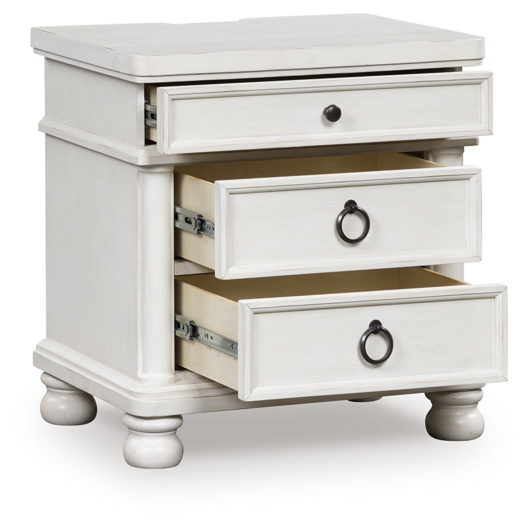 Furniture City Houma - Ashley Furniture - Rowlenstown Bedroom - Three Drawer Night Stand / Antique White - PCB823-93